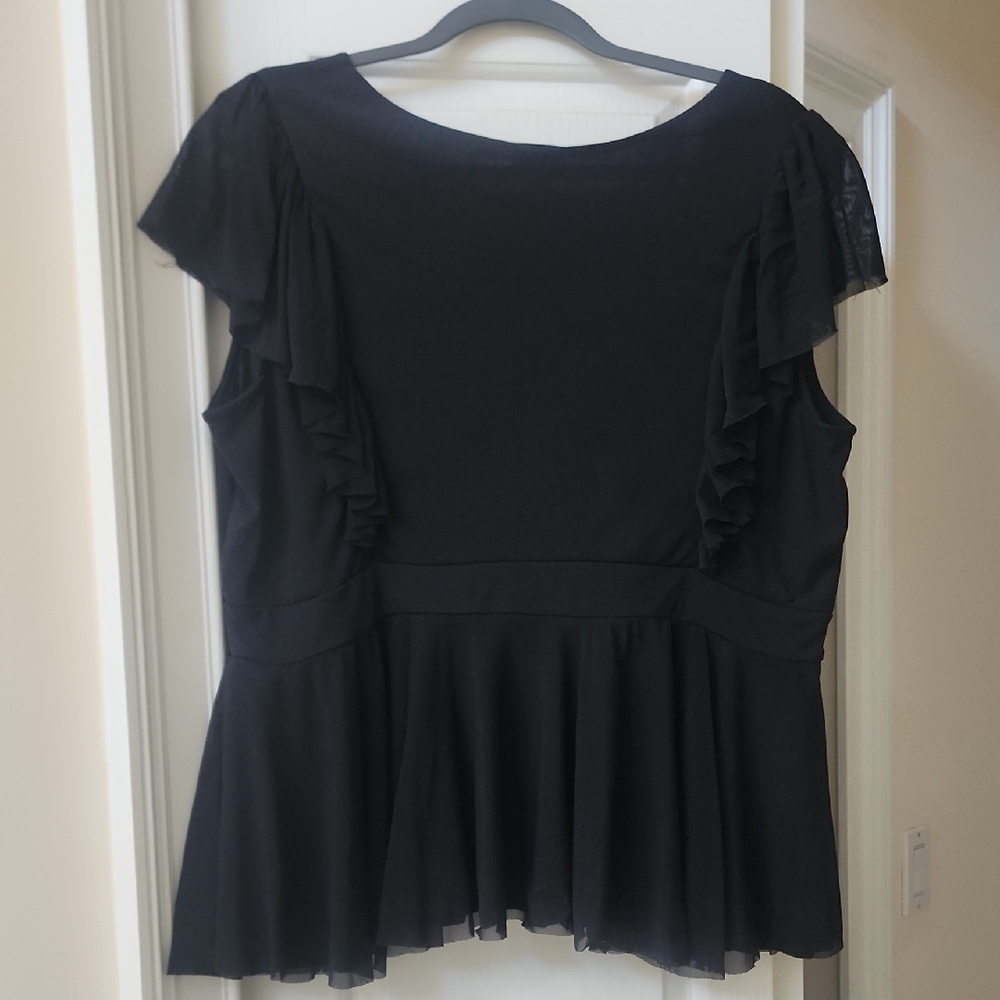 Torrid Black Ruffled Blouse - Picture 3 of 3